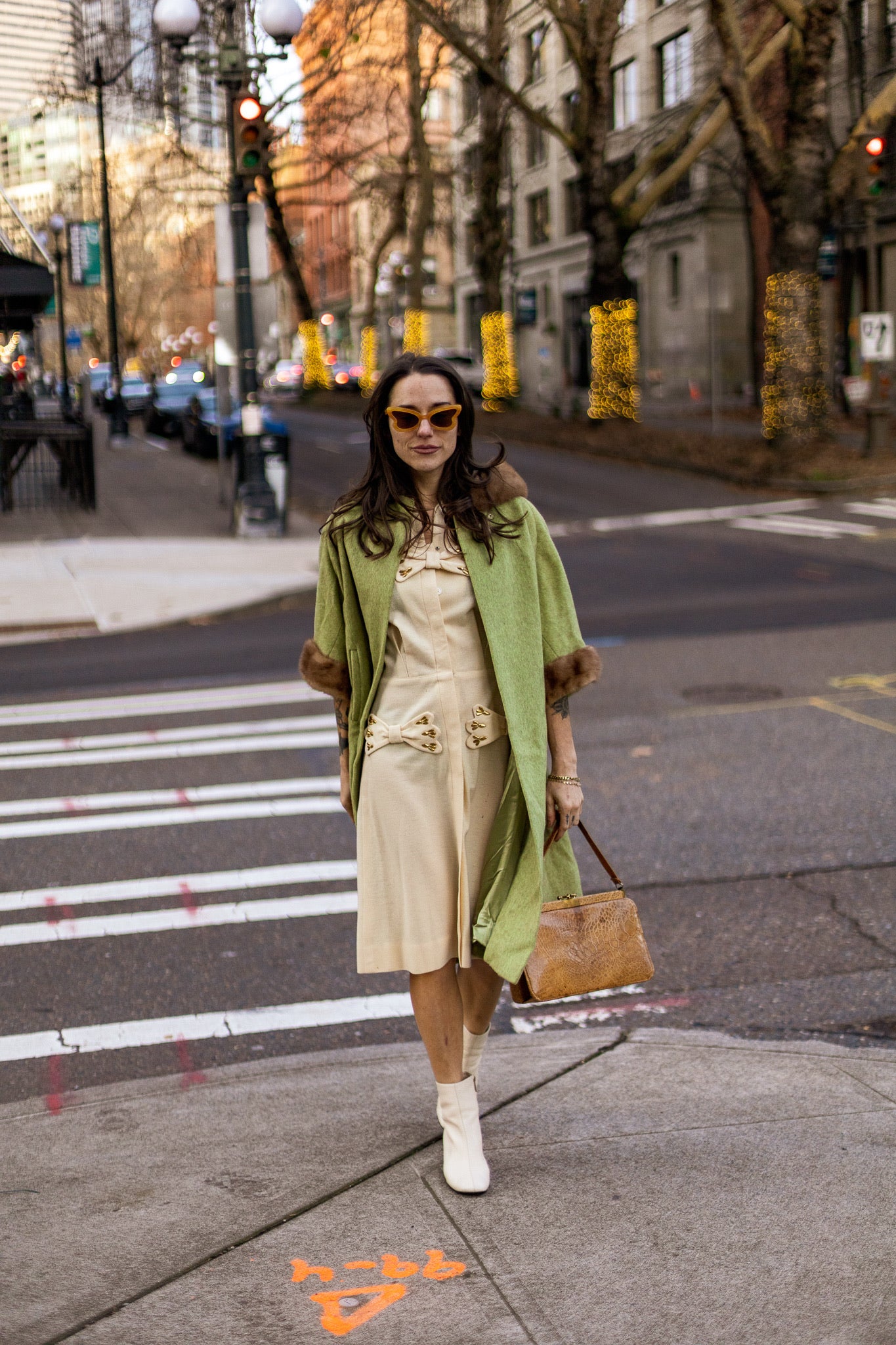ビンテージ 50s GPO 15B OVERCOAT Vintage 1950s Alligator Surain Beige Gabardine Overcoat USA Made S